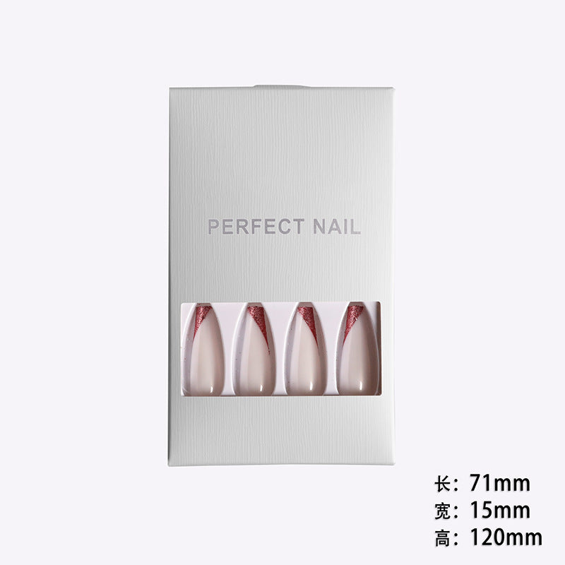 Velvière Rose Gold Beveled Edge French Manicure Long Ballet Nails