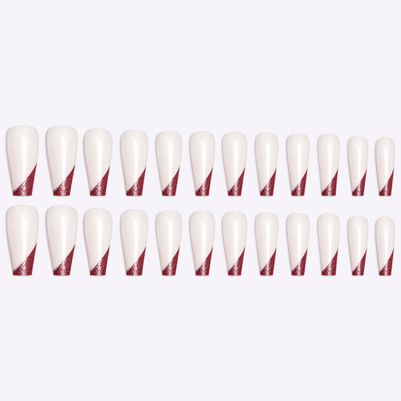 Velvière Rose Gold Beveled Edge French Manicure Long Ballet Nails