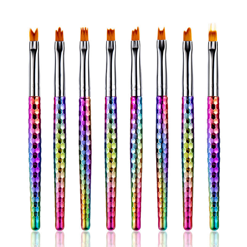 Velvière 8-Piece Painted Nail Art Flower Brush Set