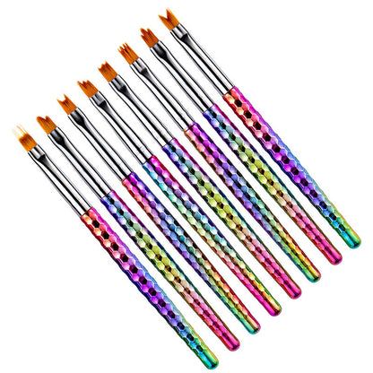 Velvière 8-Piece Painted Nail Art Flower Brush Set