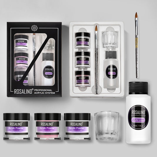 Velvière Acrylic Nail Powder System Kit with Glass Cup & Tools