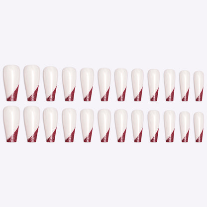 Velvière Rose Gold Beveled Edge French Manicure Long Ballet Nails