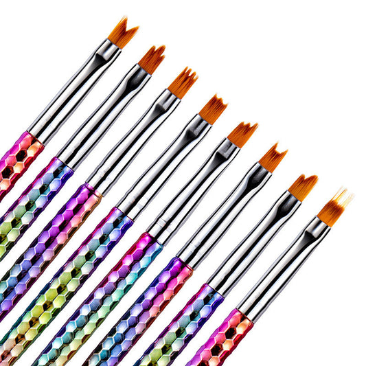 Velvière 8-Piece Painted Nail Art Flower Brush Set