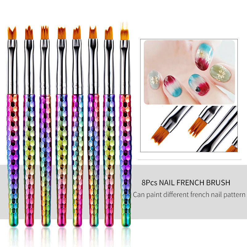 Velvière 8-Piece Painted Nail Art Flower Brush Set