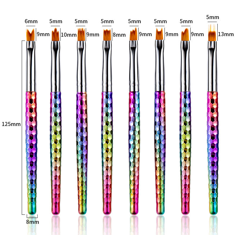 Velvière 8-Piece Painted Nail Art Flower Brush Set