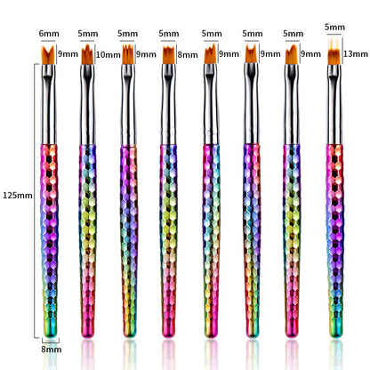 Velvière 8-Piece Painted Nail Art Flower Brush Set
